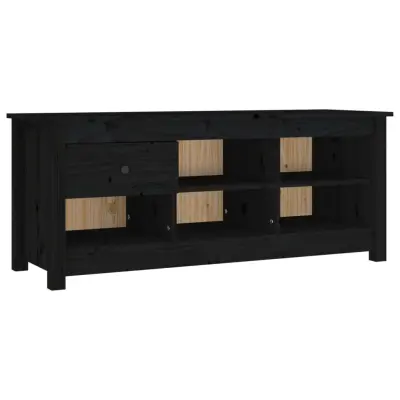 vidaXL Omarica za čevlje črna 110x38x45,5 cm trdna borovina