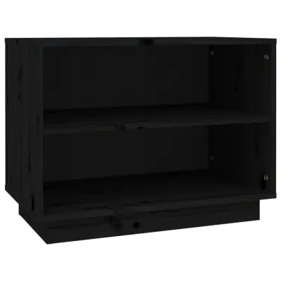 vidaXL Omarica za čevlje črna 60x34x45 cm trdna borovina
