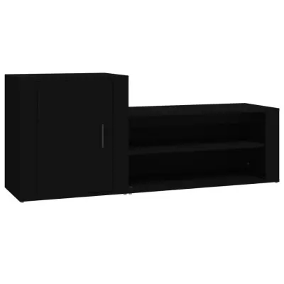 vidaXL Omarica za čevlje črna 130x35x54 cm inženirski les