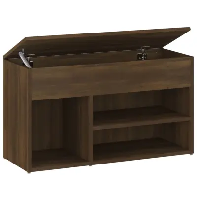 vidaXL Klop za čevlje rjavi hrast 80x30x45 cm konstruiran les