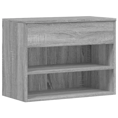 vidaXL Klop za čevlje siva sonoma 60x30x45 cm konstruiran les
