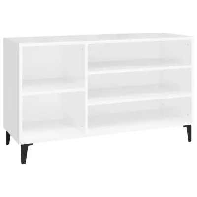 vidaXL Omarica za čevlje visok sijaj bela 102x36x60 cm inženirski les