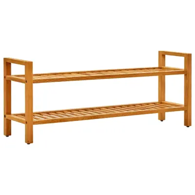 vidaXL Stojalo za čevlje z 2 policama 100x27x40 cm trdna hrastovina