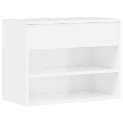 vidaXL Klop za čevlje visok sijaj bela 60x30x45 cm iverna plošča