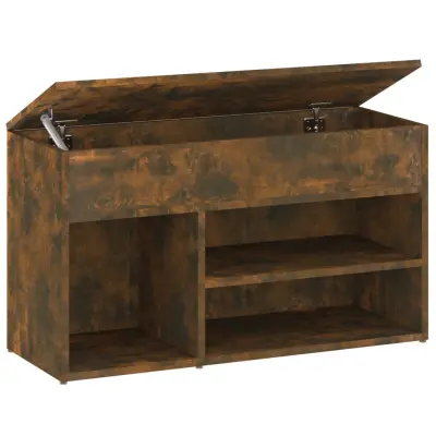vidaXL Klop za čevlje dimljeni hrast 80x30x45 cm konstruiran les