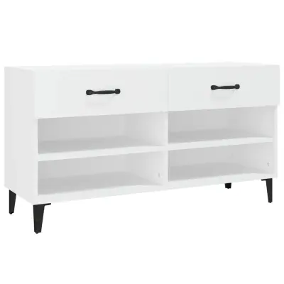 vidaXL Omarica za čevlje bela 102x35x55 cm inženirski les