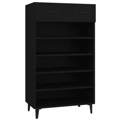 vidaXL Omarica za čevlje črna 60x35x105 cm konstruiran les
