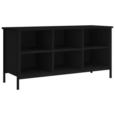 vidaXL Omarica za čevlje črna 100x35x50 cm inženirski les