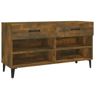 vidaXL Omarica za čevlje dimljeni hrast 102x35x55 cm konstruiran les