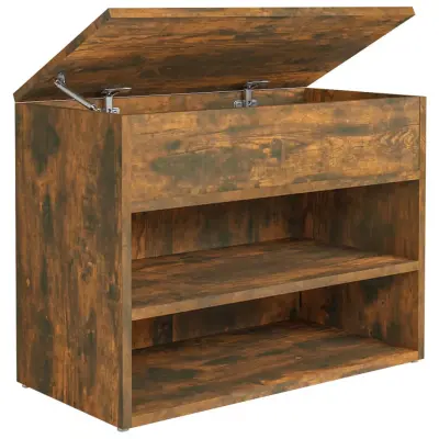vidaXL Klop za čevlje dimljeni hrast 60x30x45 cm konstruiran les