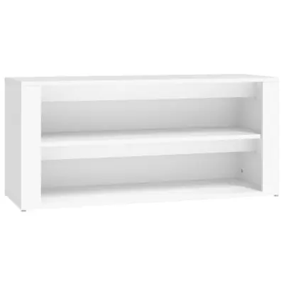 vidaXL Regal za čevlje bel 100x35x45 cm inženirski les