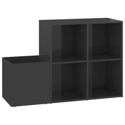 vidaXL Omara za čevlje visok sijaj siva 105x35,5x70 cm iverna plošča