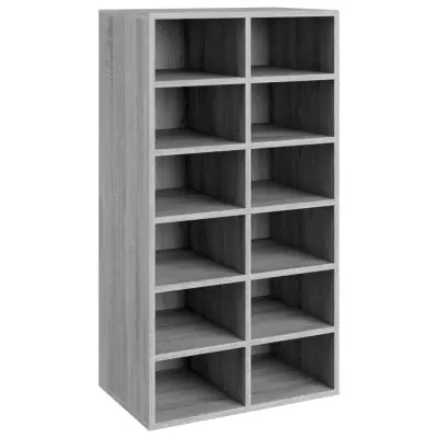 vidaXL Regal za čevlje siva sonoma 54x34x100,5 cm inženirski les