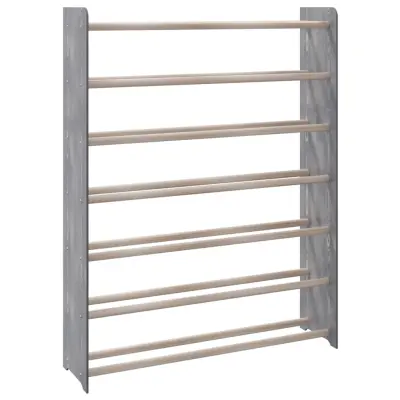 vidaXL Stojalo za čevlje sivo 90x24x117 cm konstruiran les
