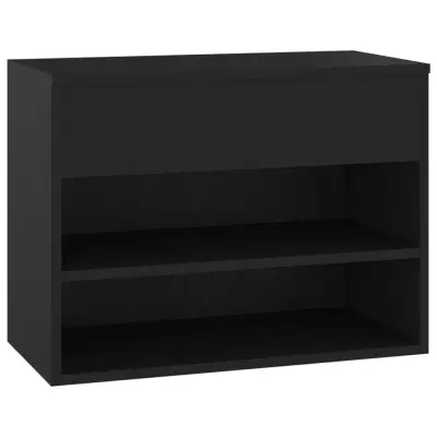 vidaXL Klop za čevlje črna 60x30x45 cm iverna plošča