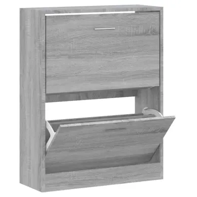 vidaXL Omarica za čevlje siva sonoma 63x24x81 cm inženirski les