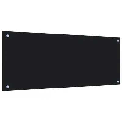 vidaXL Kuhinjska zaščitna obloga črna 100x40 cm kaljeno steklo