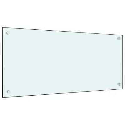 vidaXL Kuhinjska zaščitna obloga bela 90x40 cm kaljeno steklo