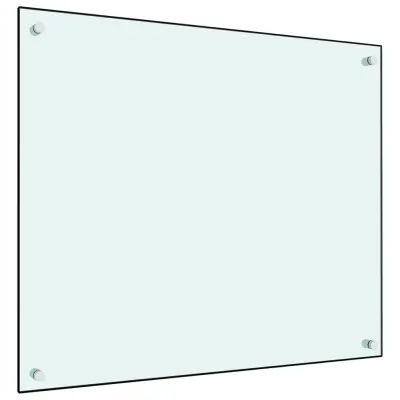 vidaXL Kuhinjska zaščitna obloga bela 70x60 cm kaljeno steklo
