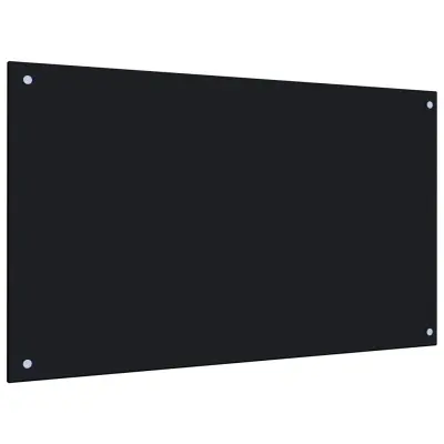 vidaXL Kuhinjska zaščitna obloga črna 100x60 cm kaljeno steklo