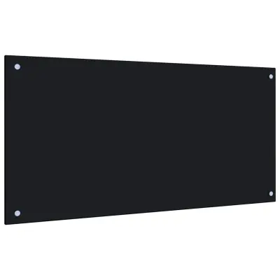 vidaXL Kuhinjska zaščitna obloga črna 100x50 cm kaljeno steklo