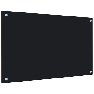 vidaXL Kuhinjska zaščitna obloga črna 80x50 cm kaljeno steklo