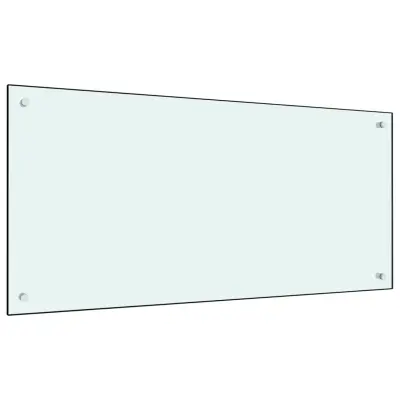 vidaXL Kuhinjska zaščitna obloga bela 100x50 cm kaljeno steklo