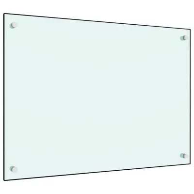 vidaXL Kuhinjska zaščitna obloga bela 70x50 cm kaljeno steklo