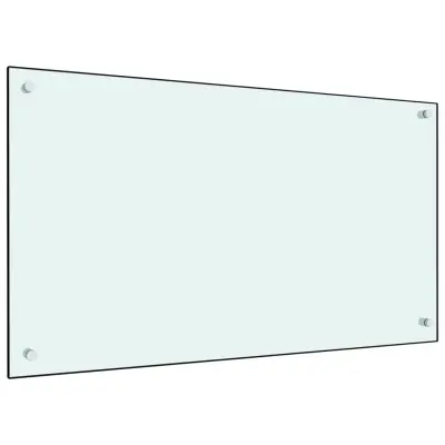 vidaXL Kuhinjska zaščitna obloga bela 90x50 cm kaljeno steklo