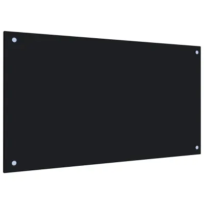 vidaXL Kuhinjska zaščitna obloga črna 90x50 cm kaljeno steklo