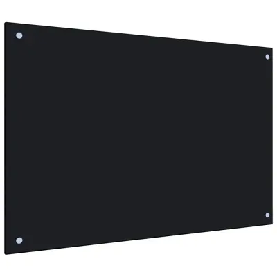 vidaXL Kuhinjska zaščitna obloga črna 90x60 cm kaljeno steklo