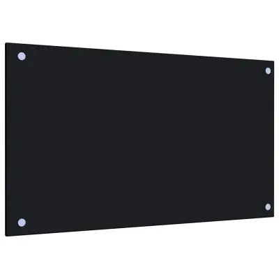 vidaXL Kuhinjska zaščitna obloga črna 70x40 cm kaljeno steklo