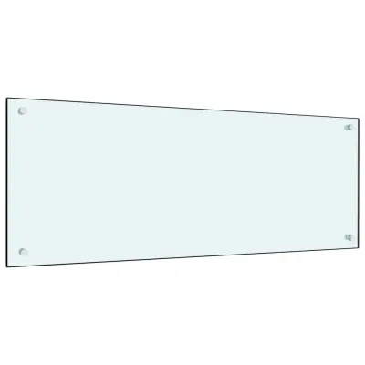 vidaXL Kuhinjska zaščitna obloga bela 100x40 cm kaljeno steklo