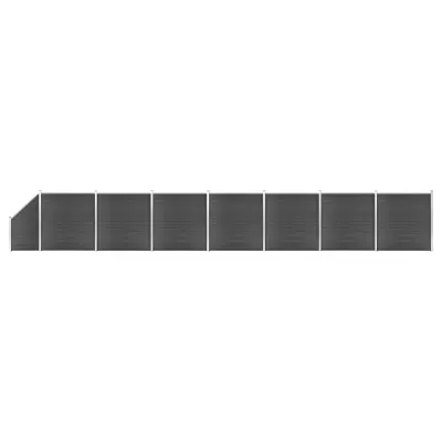 vidaXL Komplet ograjnih panelov WPC 1311x(105-186) cm črn