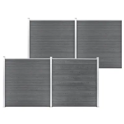 vidaXL Vrtna ograja WPC 699x186 cm siva