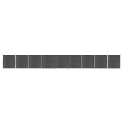 vidaXL Komplet ograjnih panelov WPC 1564x186 cm črn