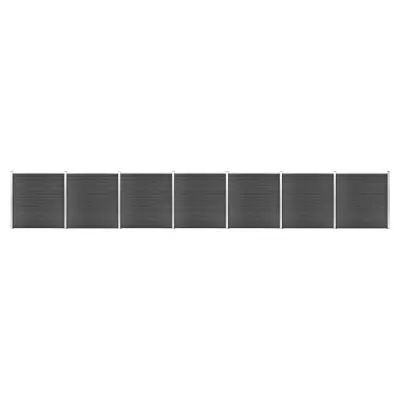 vidaXL Komplet ograjnih panelov WPC 1218x186 cm črn