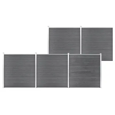 vidaXL Vrtna ograja WPC 872x186 cm siva