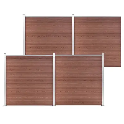 vidaXL Vrtna ograja WPC 699x186 cm rjava
