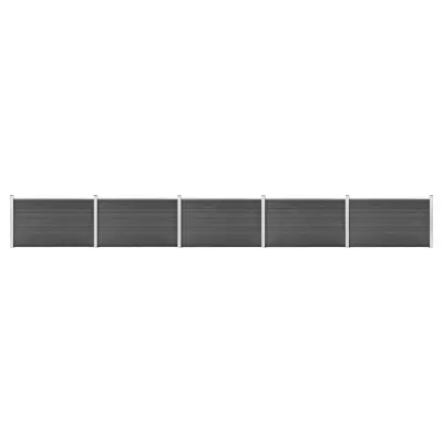 vidaXL Komplet ograjnih panelov WPC 872x105 cm črn