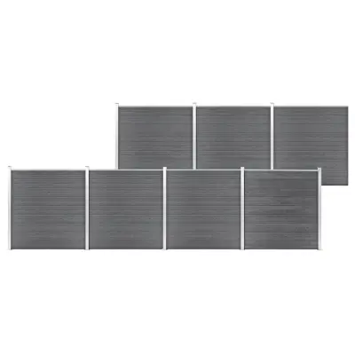 vidaXL Vrtna ograja WPC 1218x186 cm siva