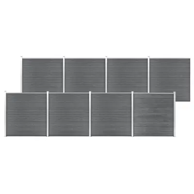 vidaXL Vrtna ograja WPC 1391x186 cm siva