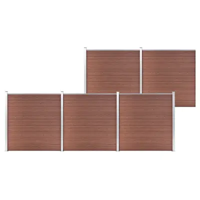 vidaXL Vrtna ograja WPC 872x186 cm rjava