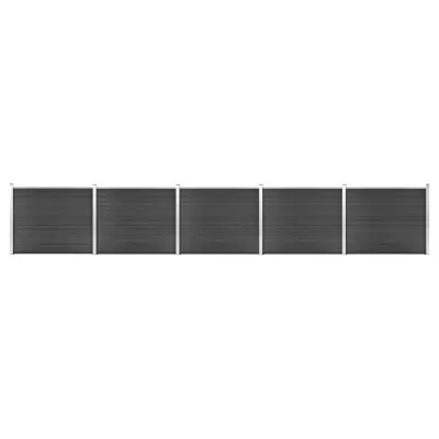 vidaXL Komplet ograjnih panelov WPC 872x146 cm siv