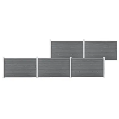 vidaXL Vrtna ograja WPC 872x106 cm siva