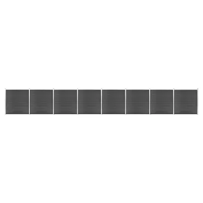 vidaXL Komplet ograjnih panelov WPC 1391x186 cm črn