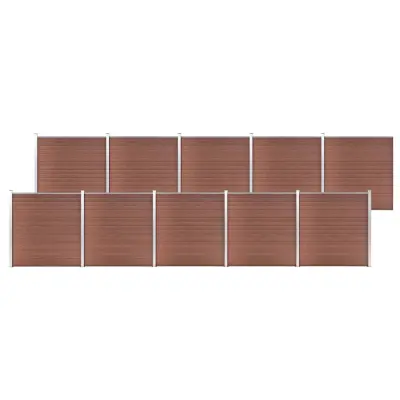 vidaXL Vrtna ograja WPC 1737x186 cm rjava