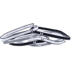 UA Women's Mini Headbands, 6 Pack, Black/Steel/White