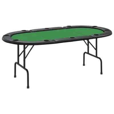 vidaXL Zložljiva poker miza za 10 igralcev zelena 207x106x76 cm