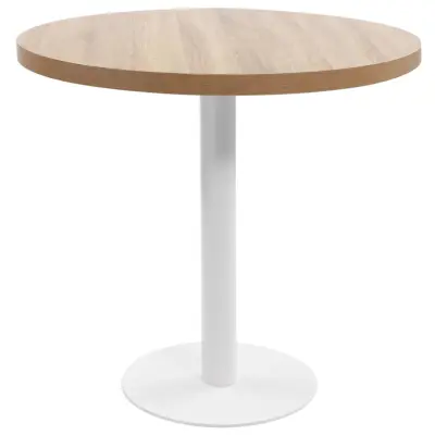 vidaXL Bistro miza svetlo rjava 80 cm mediapan